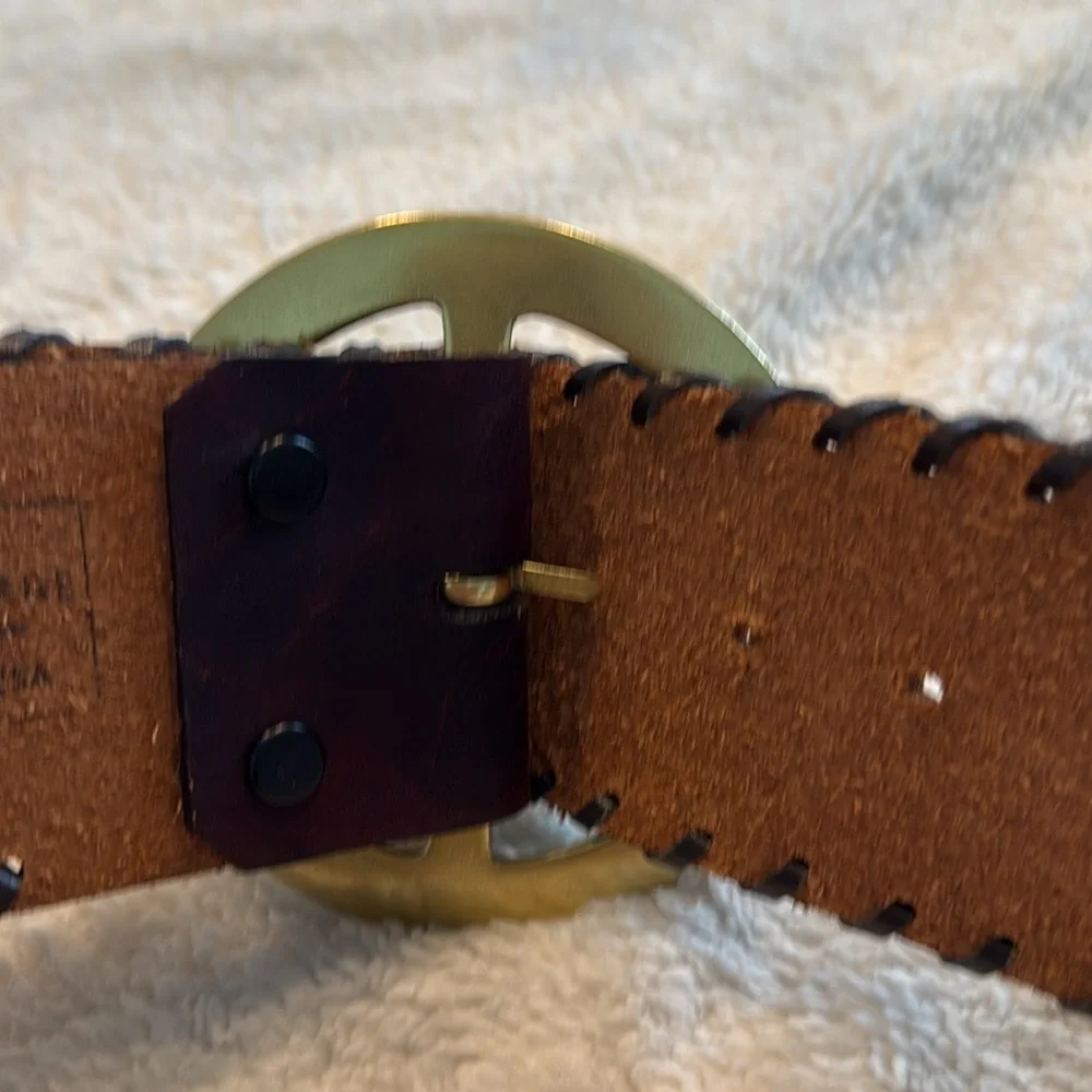 Made in the Shade Leather Belt Solid Brass Buckle Made in USA Unisex handcrafted